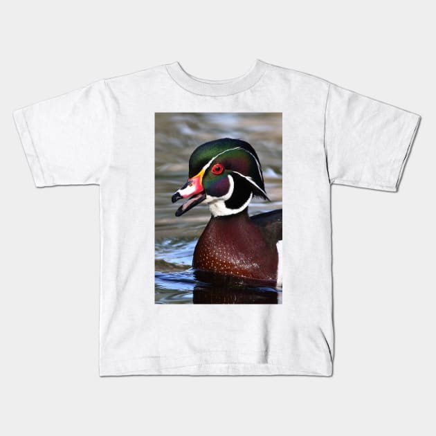 Wood Duck Kids T-Shirt by Jim Cumming
